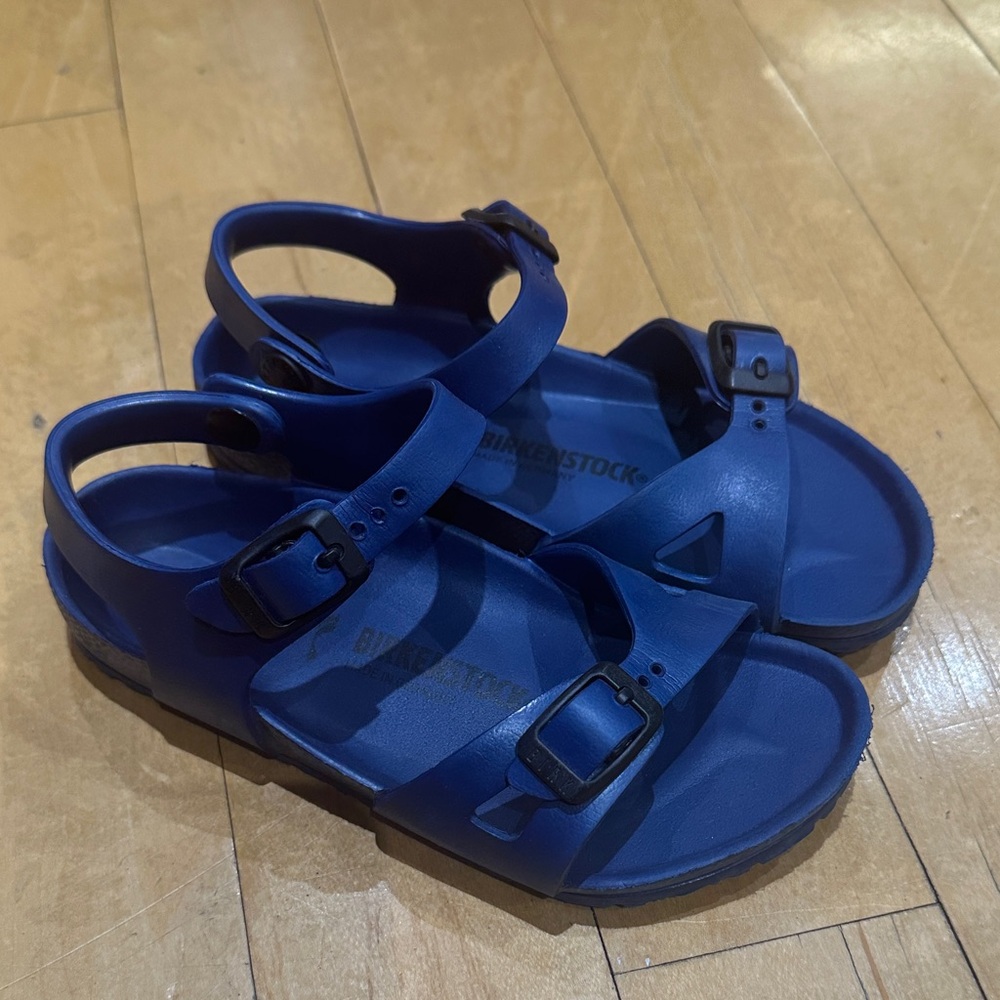 Birkenstock Rio-Kids Blue EVA Sandals with Buckles
